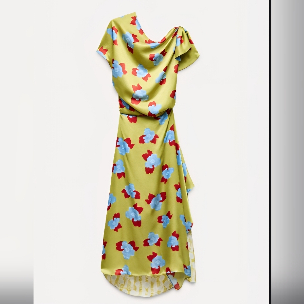 Zara Limited Edition 100% Silk Floral Dress